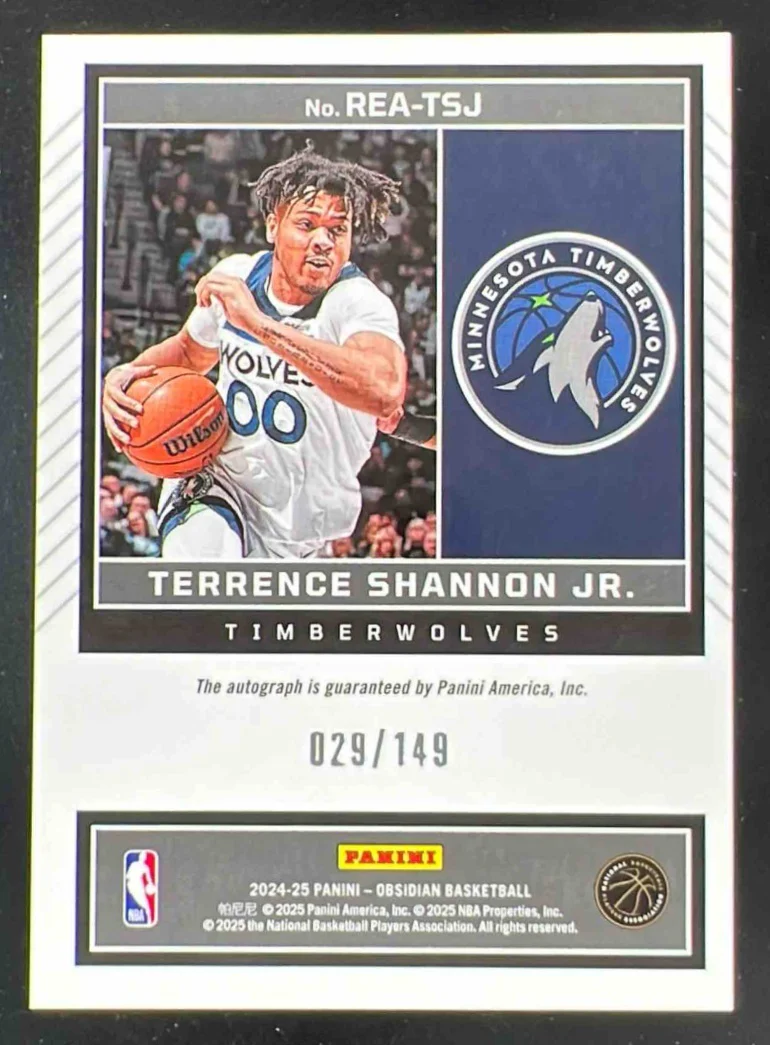 2024 Obsidian Rookie Eruption Autographs #22 Terrence Shannon Jr. RC Auto /149 - Image 2