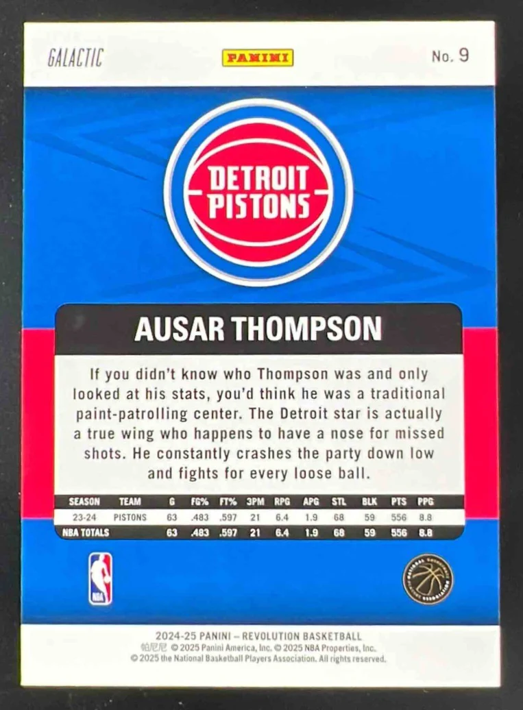 2024-25 Panini Revolution Galactic #9 Ausar Thompson - Image 2