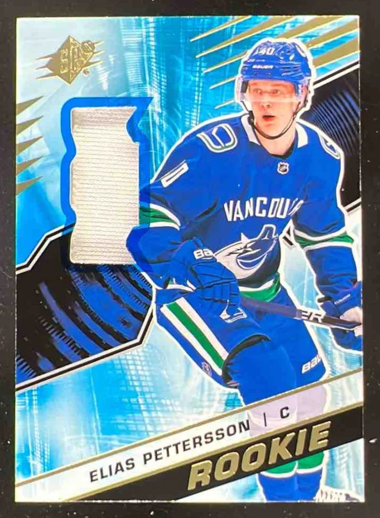 2018-19 SPx Rookies Materials Jersey #R-EP Elias Pettersson RC