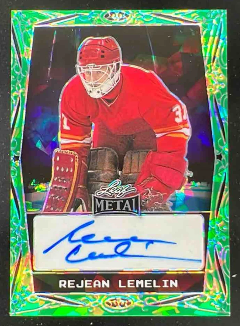 2024 Leaf Metal Hockey Legends Crystal Green #BA-RL1 Rejean Lemelin Auto /5