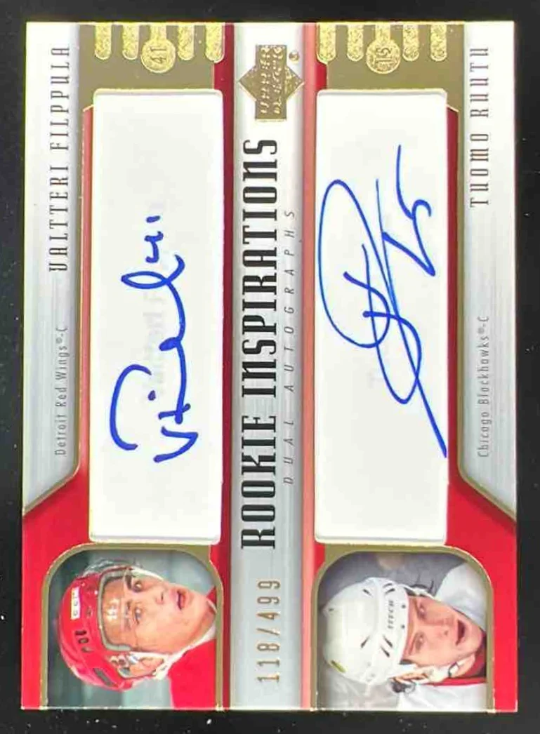 2005-06 Upper Deck Rookie Update #265 Valtteri Filppula Tuomo Ruutu RC Auto /499