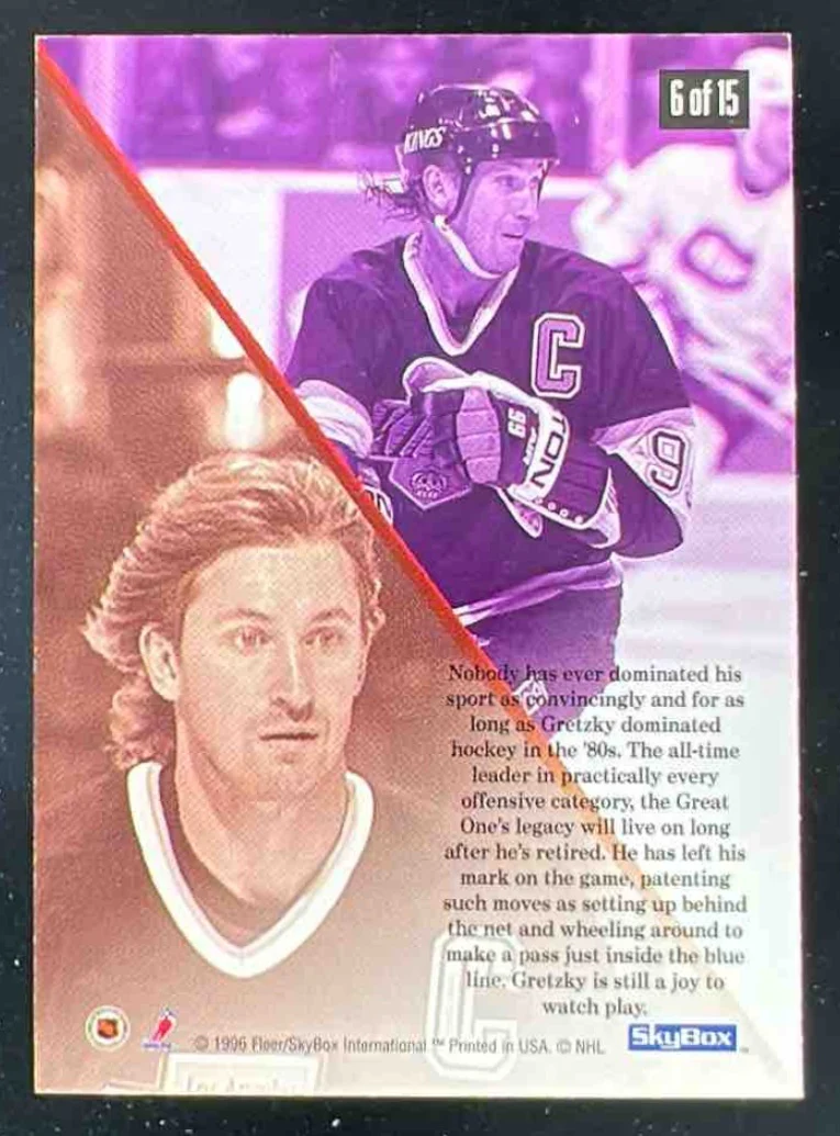 1995-96 Skybox x Impact Ice Quake #6 Wayne Gretzky - Image 2