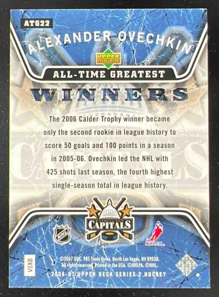 2006-07 Upper Deck All Time Greatest #ATG22 Alexander Ovechkin - Image 2