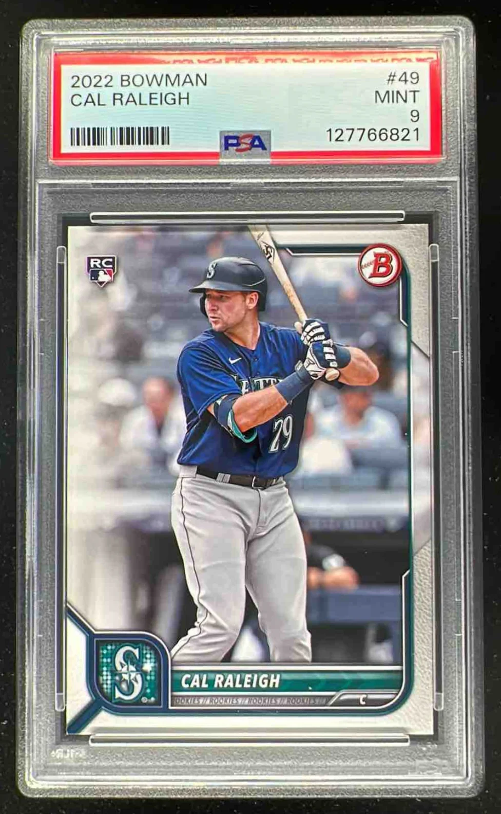 2022 Bowman #49 Cal Raleigh RC PSA 9