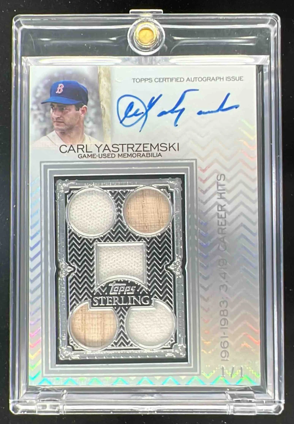 2021 Topps Sterling Swings Relics Silver #SWAR-CYA Carl Yastrzemski Auto 1/1
