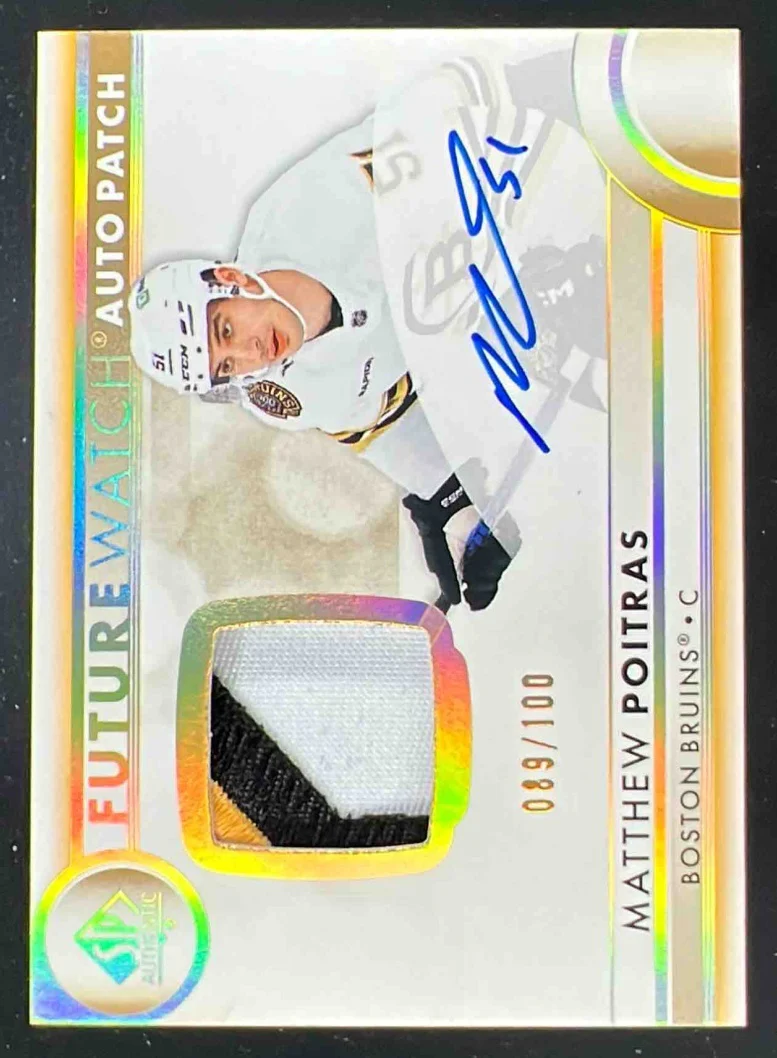 2023-24 SP Authentic Limited Auto Patch #177 Matthew Poitras RC Auto /100