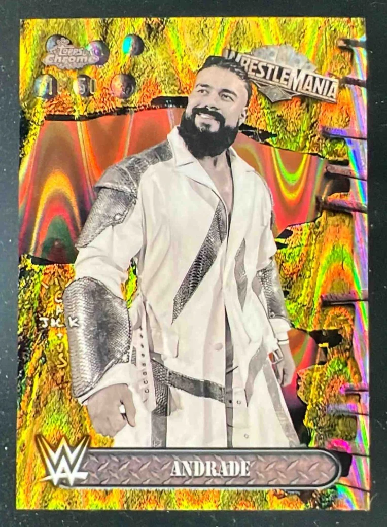 2025 Topps Chrome WWE Cactus Jack x Wrestlemania Gold Ray Wave Andrade /50