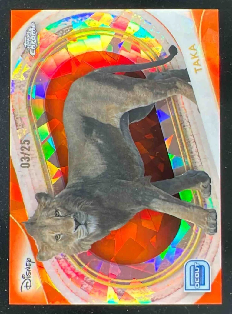 2025 Topps Chrome Disney Sapphire Orange Refractor #197 Taka Live Action /25