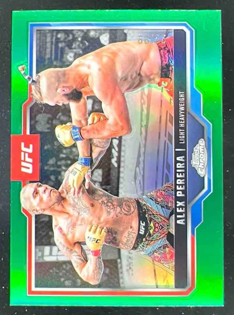 2025 Topps UFC Chrome Green Refractor #2 Alex Pereira /99