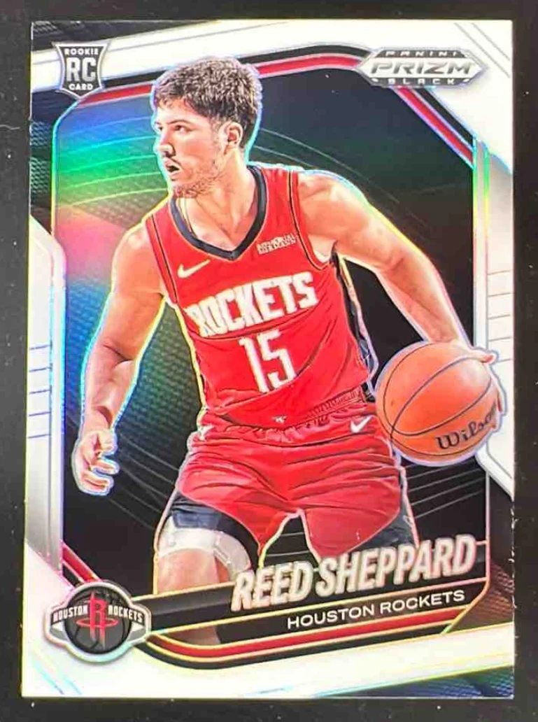 2024-25 Panini Prizm Black White Prizms #145 Reed Sheppard RC /175