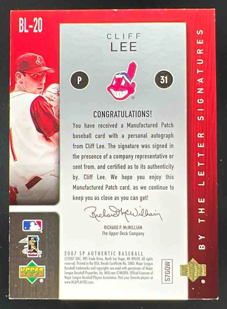 2007 SP Authentic By the Letter Signatures Cliff Lee Autograph VAR Auto /50 - Image 2