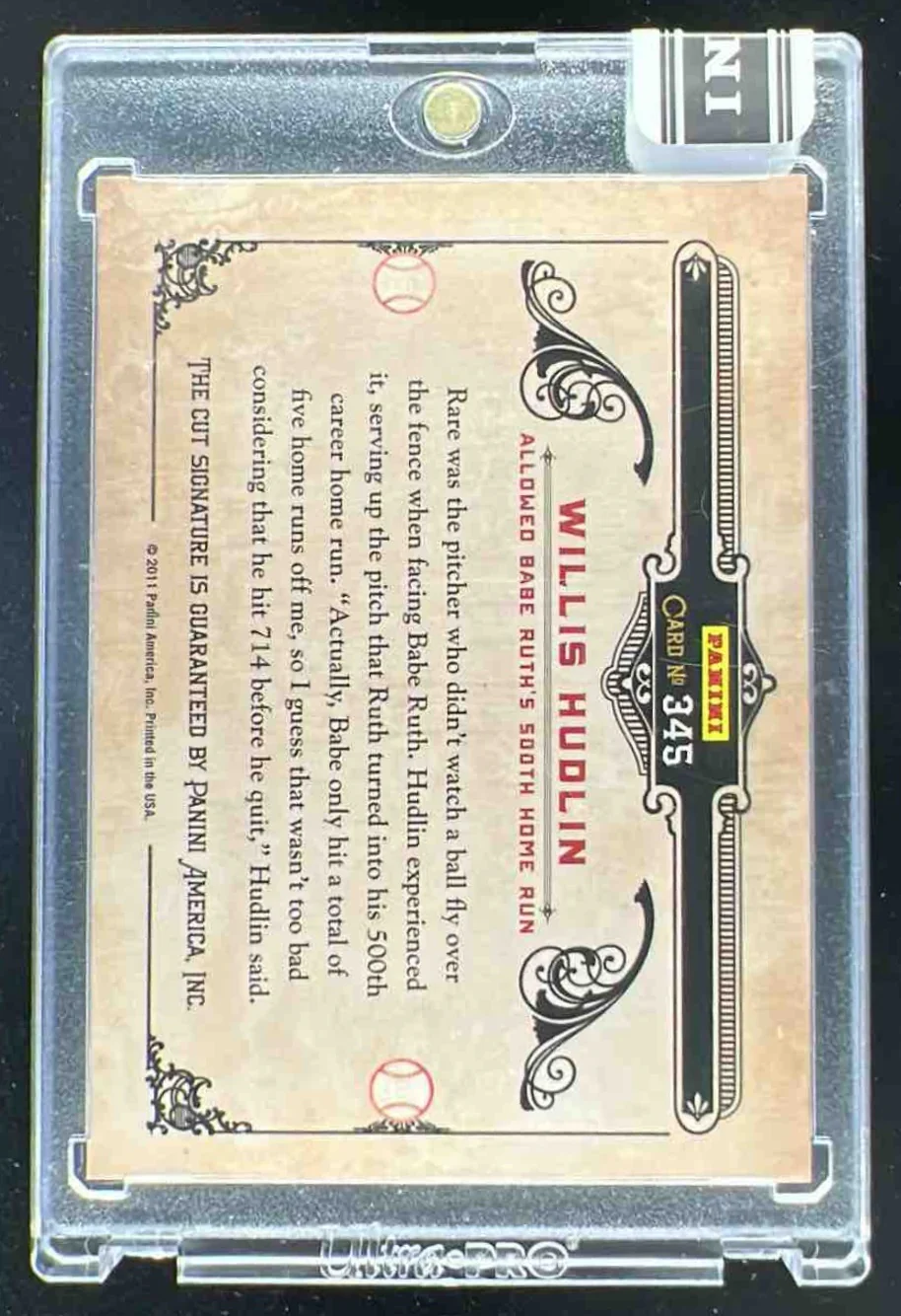 2011 Panini Donruss Limited Cuts Autograph Willis Hudlin Auto /32 - Image 2