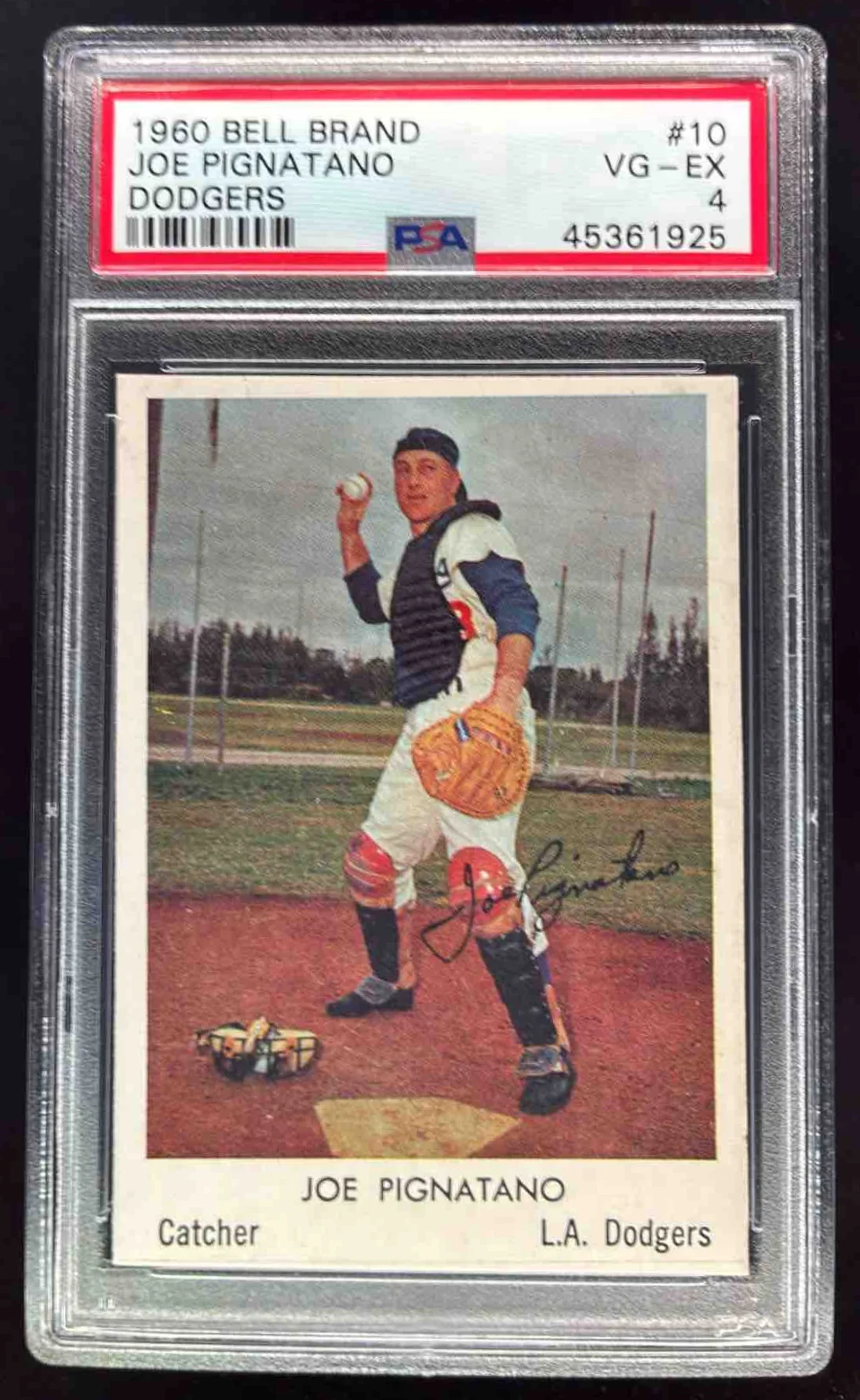 1960 Bell Brand Dodgers #10 Joe Pignatano PSA 4