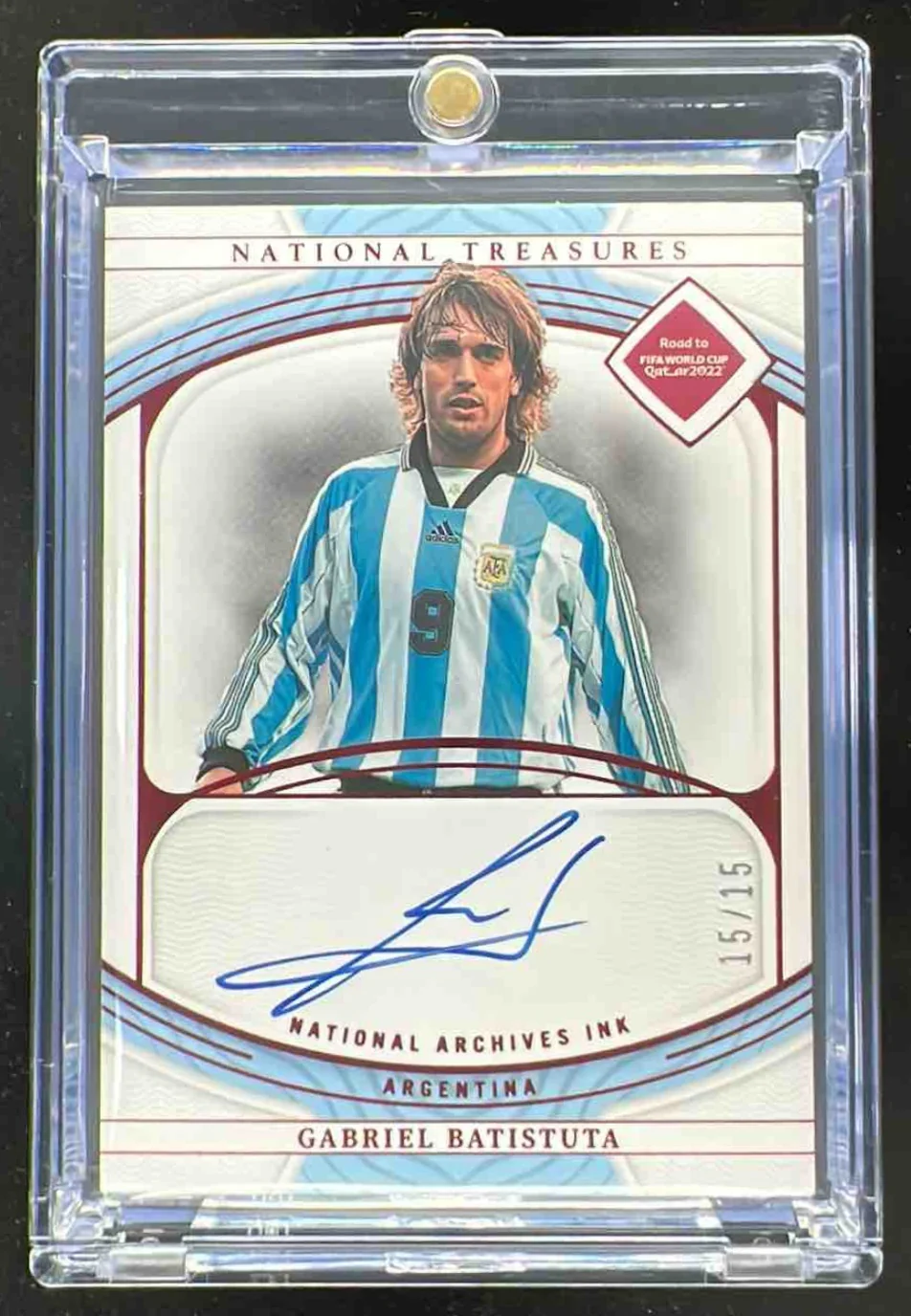 2022 National Treasures National Archives Ink Ruby Gabriel Batistuta Auto /15