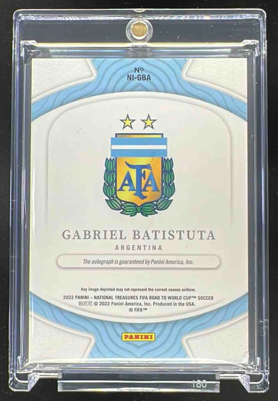 2022 National Treasures National Archives Ink Ruby Gabriel Batistuta Auto /15 - Image 2