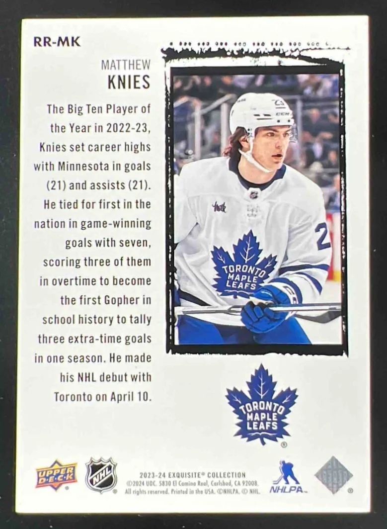 2023 Black Diamond Exquisite Collection Retro Rookies #MK Matthew Knies RC /299 - Image 2