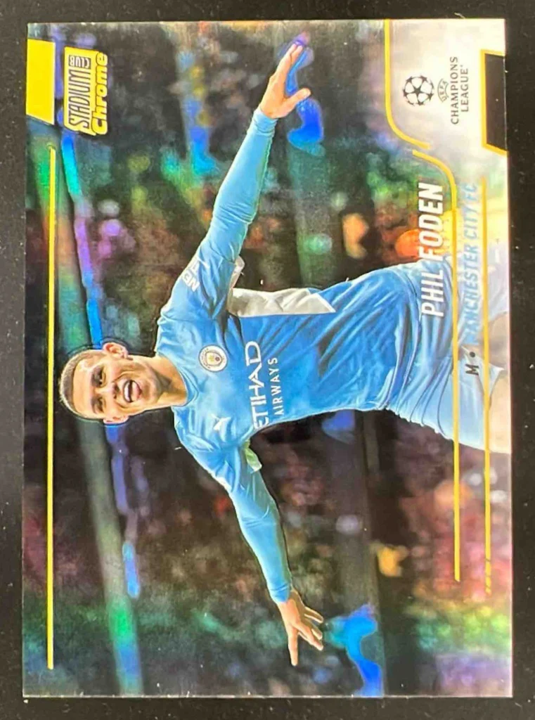 2021 Stadium Club Chrome UEFA Champions League Gold Refractor #47 Phil Foden /50