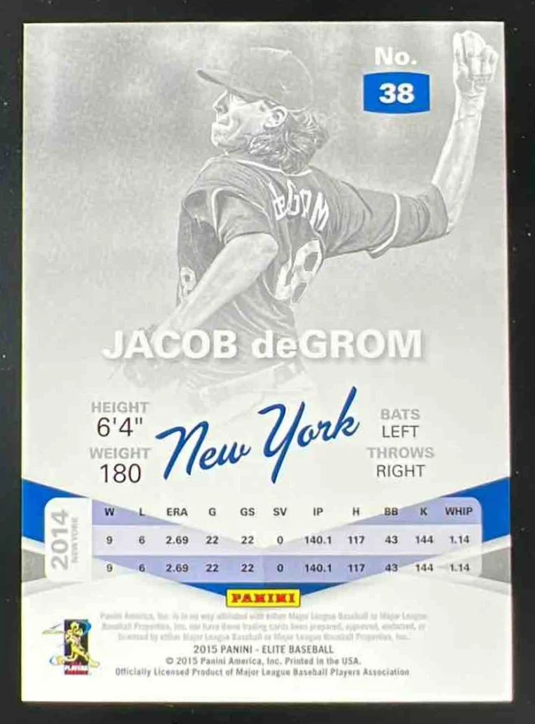 2015 Panini Elite Status Gold #38 Jacob deGrom /49 - Image 2