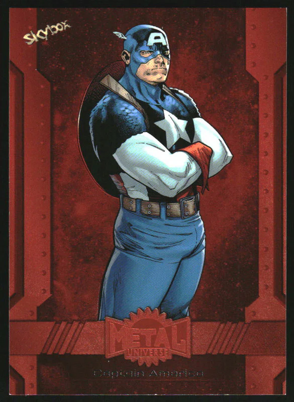 2024 SkyBox Marvel Metal Universe Avengers Orange FX #116 Captain America /25