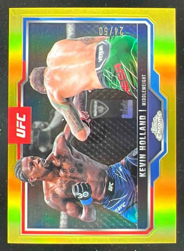 2025 Topps UFC Chrome Gold Refractor #110 Kevin Holland /50