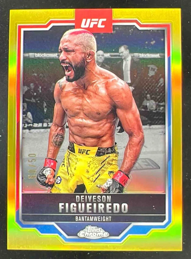 2025 Topps UFC Chrome Gold Refractor #186 Deiveson Figueiredo /50