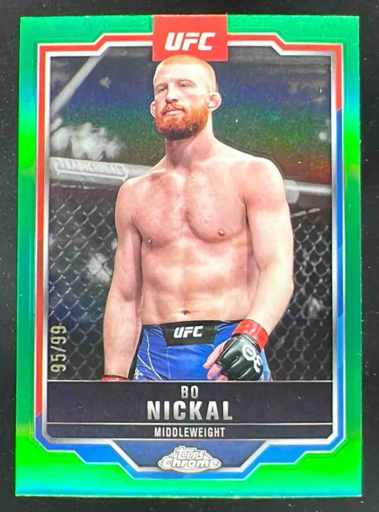 2025 Topps UFC Chrome Green Refractor #76 Bo Nickal /99
