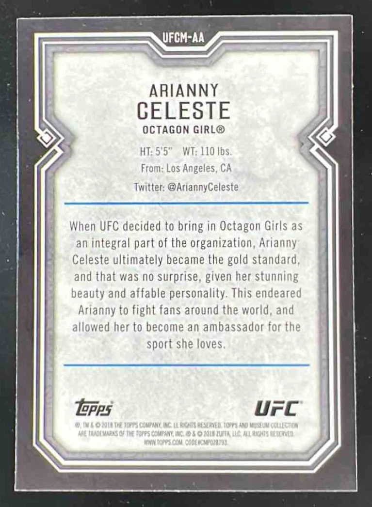 2018 Topps Chrome UFC 2017 UFC Museum Collection Chrome #UFCM-AA Arianny Celeste - Image 2