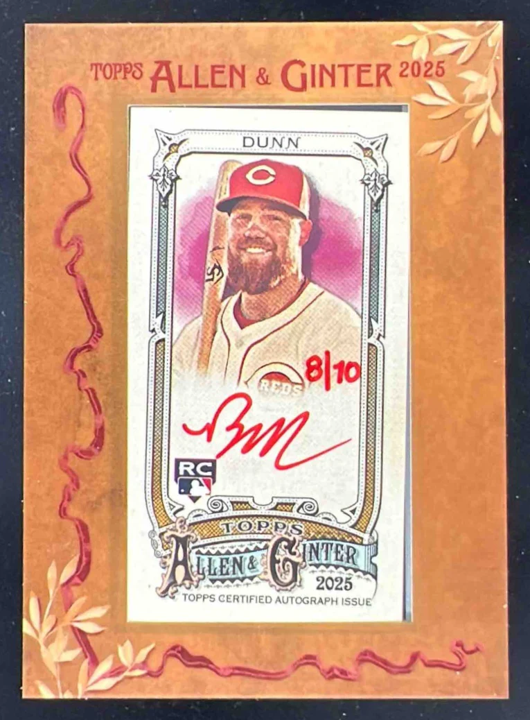 2025 Topps Allen Ginter Framed Mini Baseball Red Ink #MA-BDU Blake Dunn Auto /10