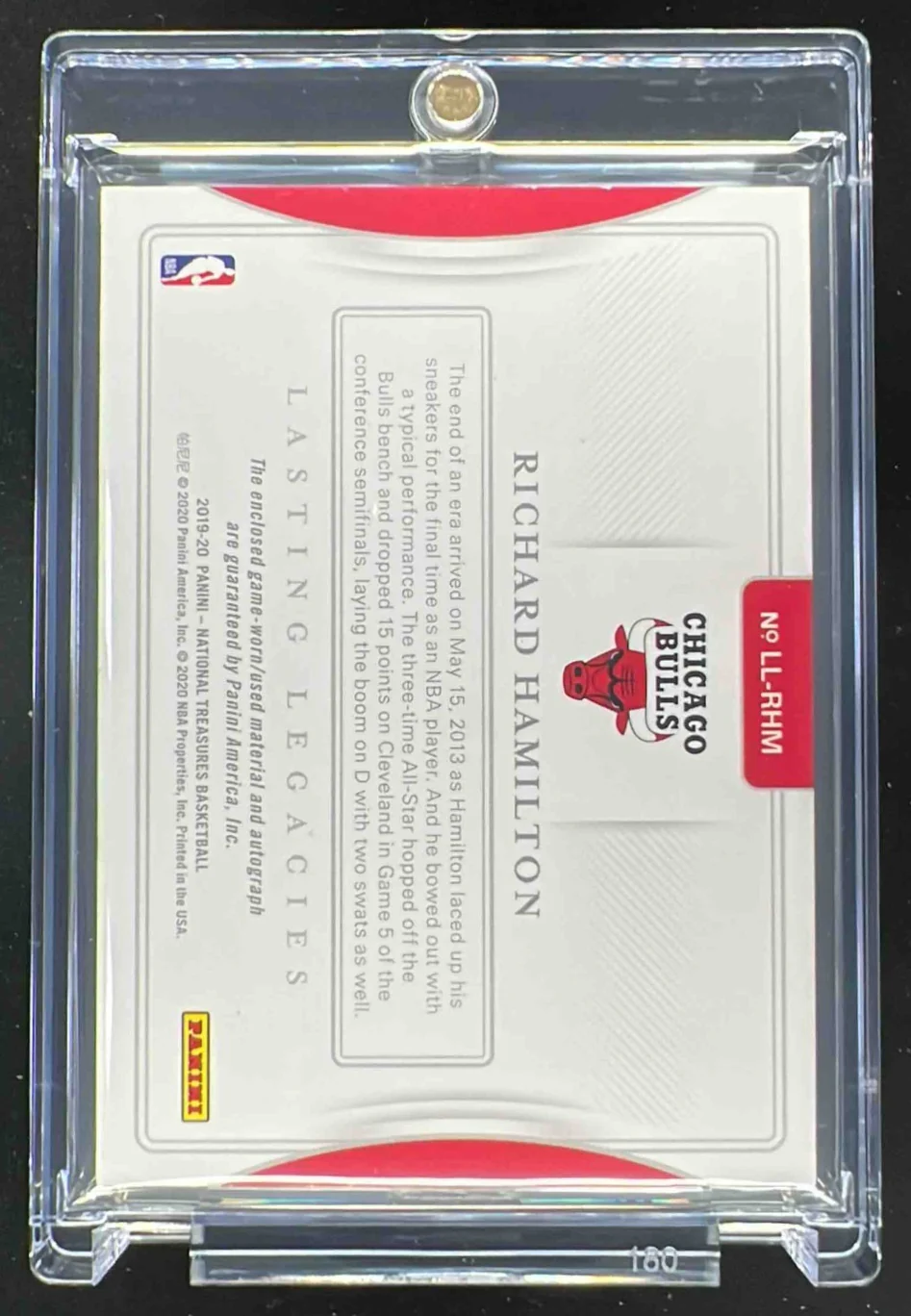 2019 National Treasures Lasting Legacies Super Prime Richard Hamilton Auto 1/1 - Image 2