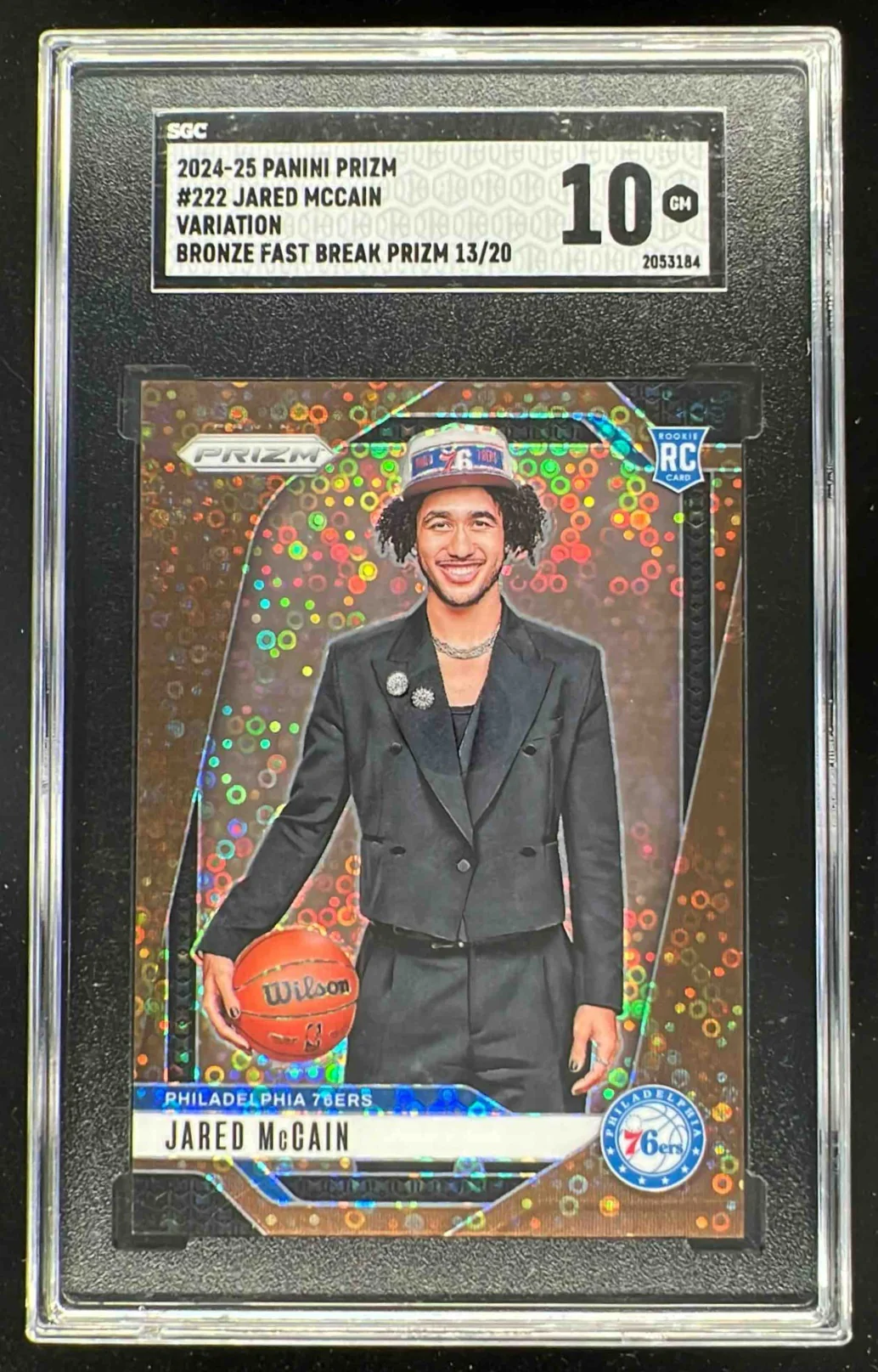 2024 Prizm Rookie Variations Bronze Fast Break Jared McCain RC VAR /20 SGC 10
