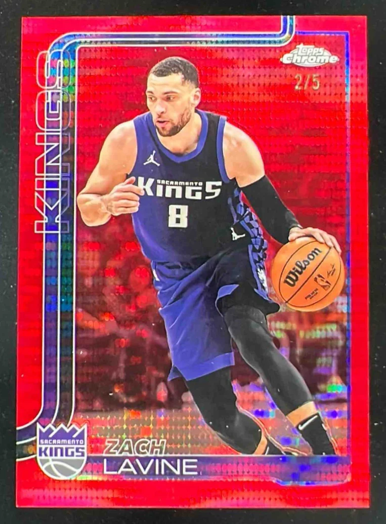 2025-26 Topps Chrome Pulsar Red Refractor #232 Zach LaVine /5