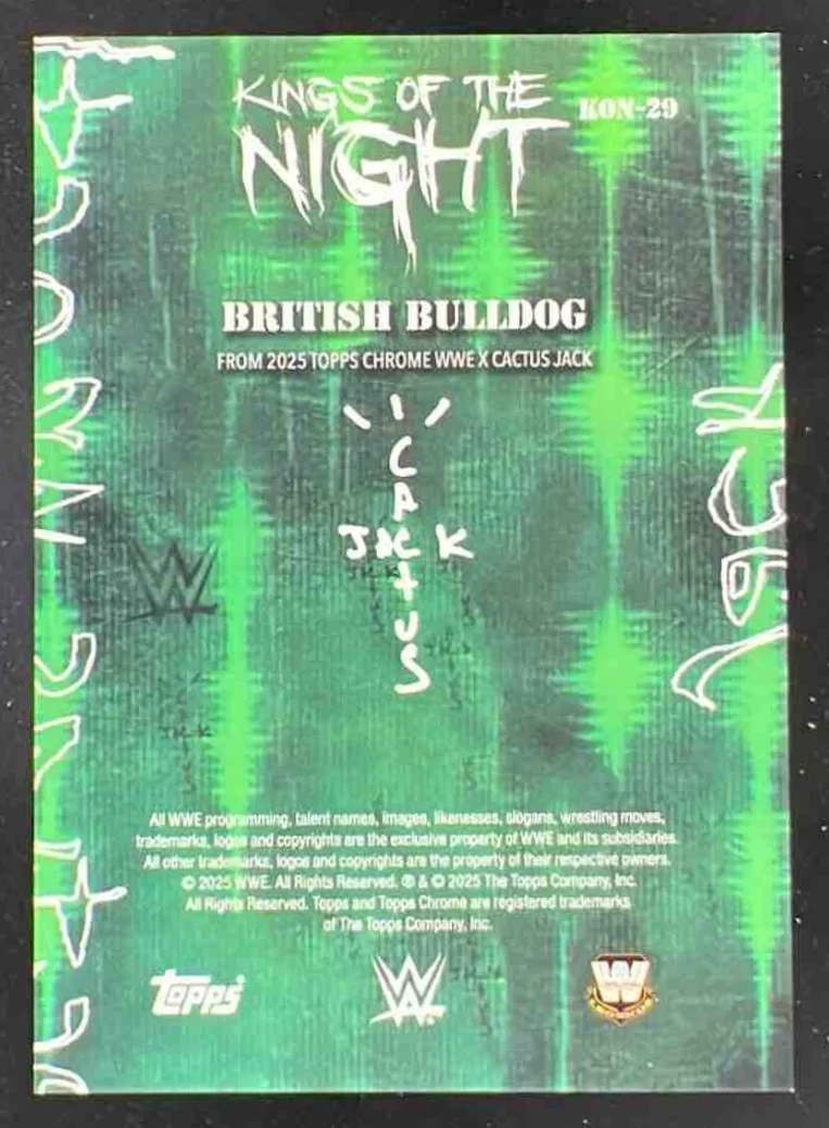 2025 Topps Chrome WWE x Cactus Jack Kings Of The Night #KON-29 British Bulldog - Image 2