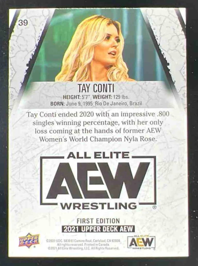 2021 Upper Deck AEW #39 Tay Conti Autograph Auto - Image 2