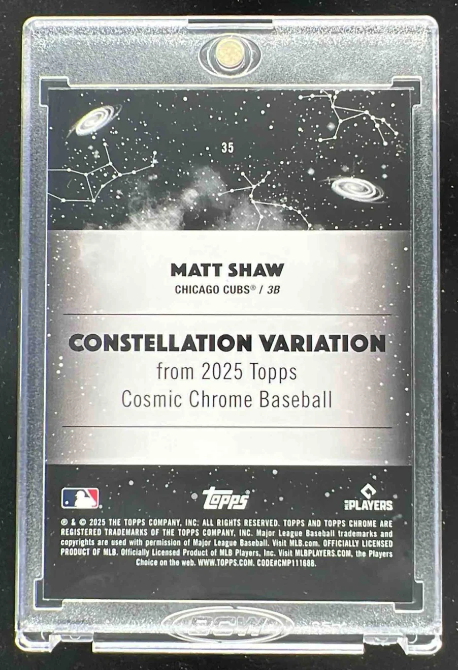 2025 Topps Cosmic Chrome Constellation Variation #35 Matt Shaw RC SSP - Image 2