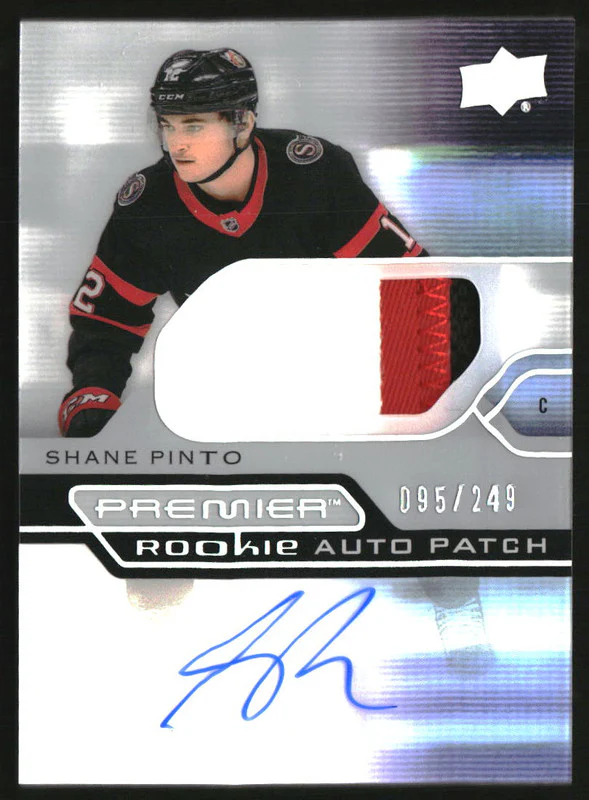 2021 Upper Deck Premier Acetate Rookie Patch Autograph Shane Pinto RC Auto /249