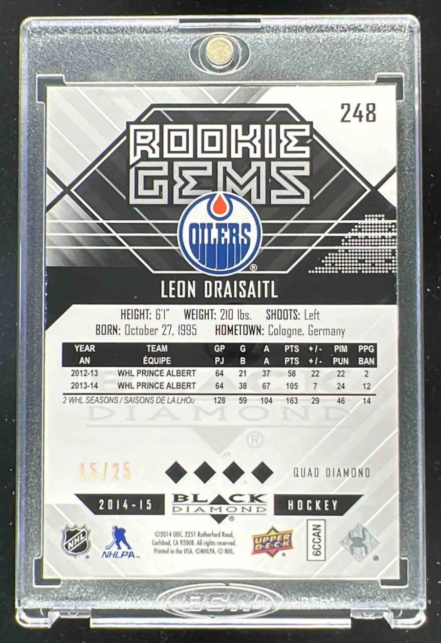 2014-15 Upper Deck Black Diamond Emerald #248 Leon Draisaitl RC /25 - Image 2