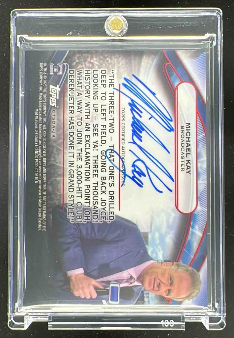 2025 Topps Tribute Calling The Shot Dual Auto Red Derek Jeter Michael Kay /10 - Image 2