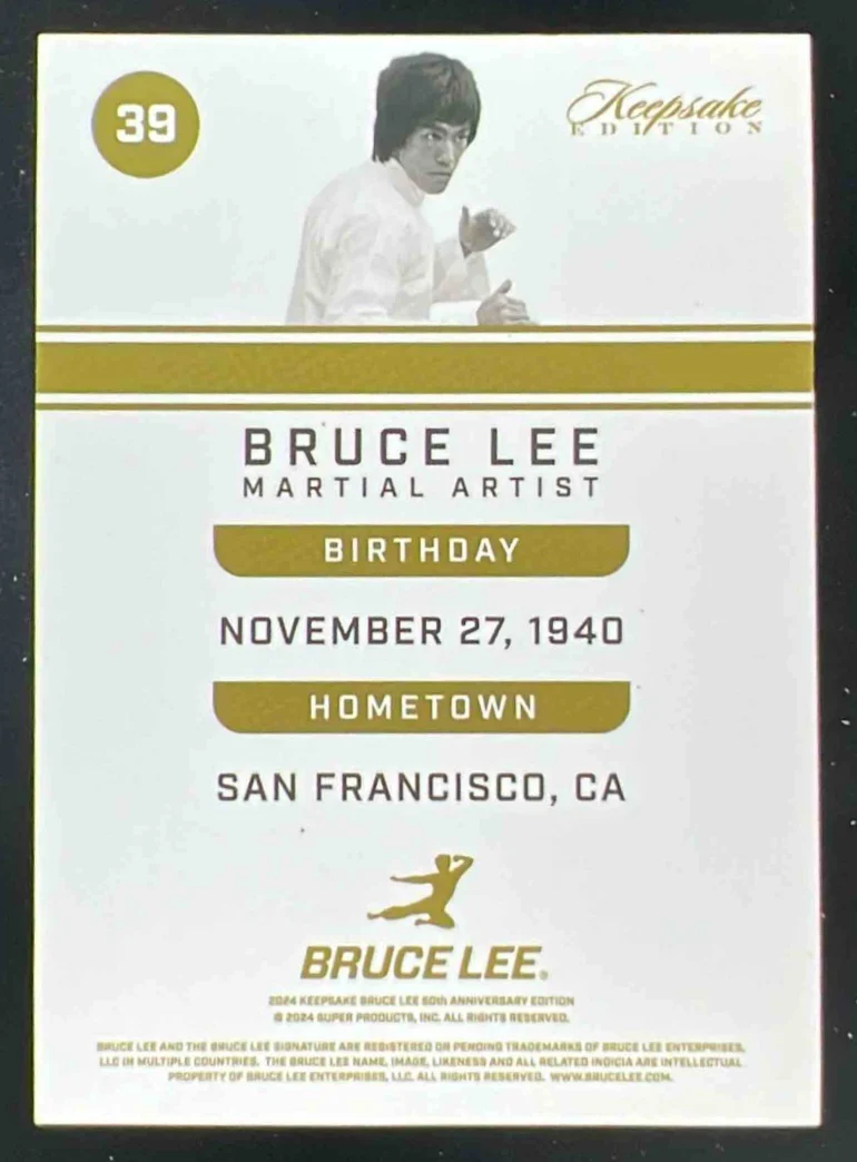 2024 Keepsake Bruce Lee 50th Anniversary Ever Silver Ice Gold #39 Bruce Lee /25 - Image 2