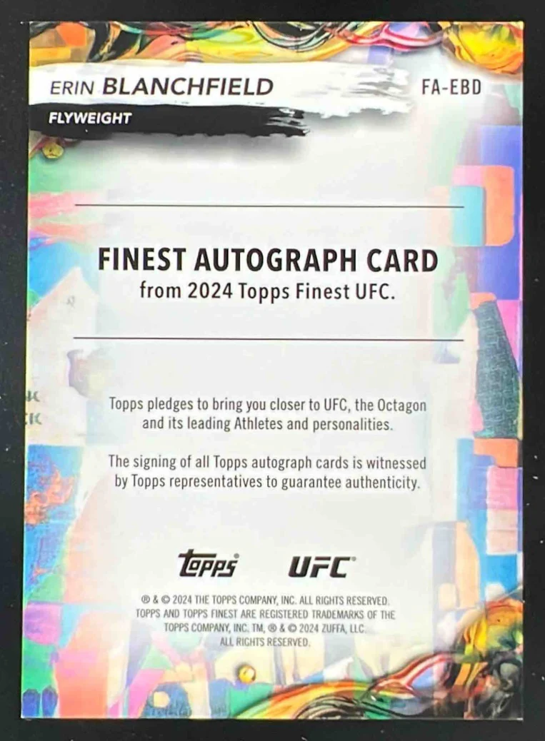 2024 Topps Finest UFC Gold Shimmer Refractors #FA-EBD Erin Blanchfield Auto /39 - Image 2
