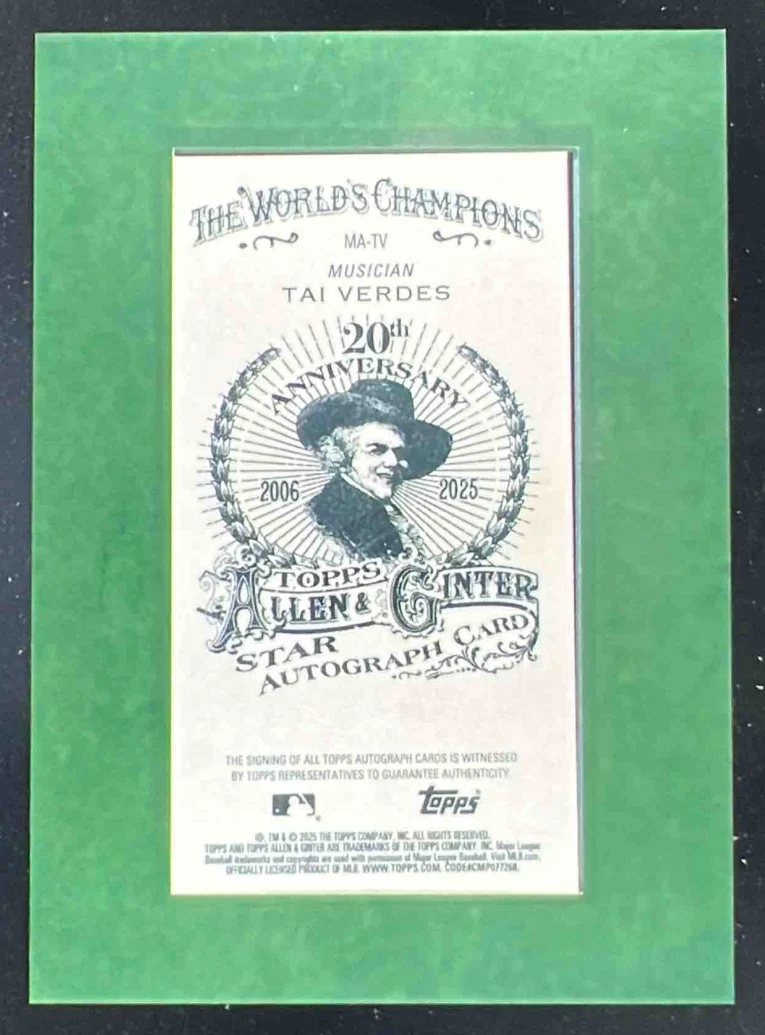 2025 Topps Allen & Ginter Framed Mini Green Frame #MA-TV Tai Verdes Auto /50 - Image 2