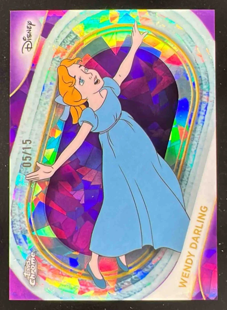 2025 Topps Chrome Disney Sapphire Purple Refractor #158 Wendy Darling /15
