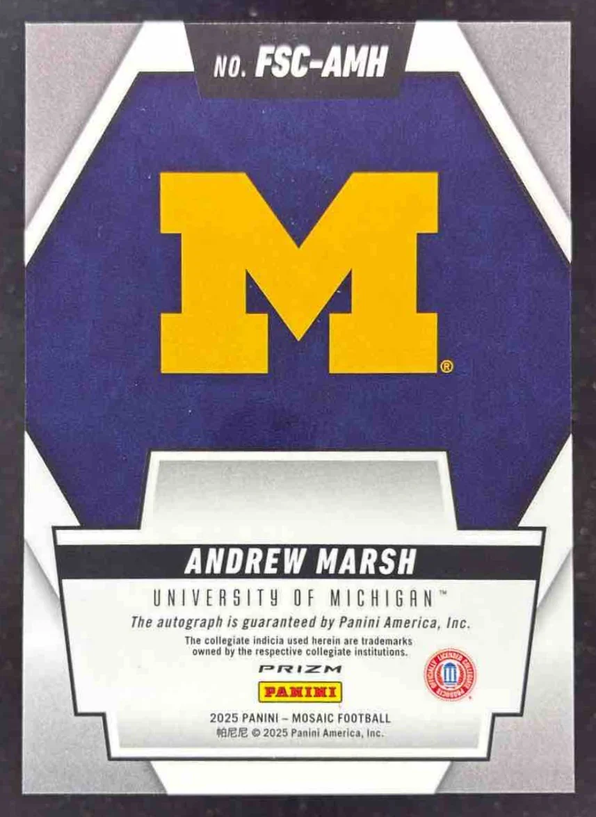 2025 Panini Mosaic Future Scripts #FSC-AMH Andrew Marsh Auto - Image 2