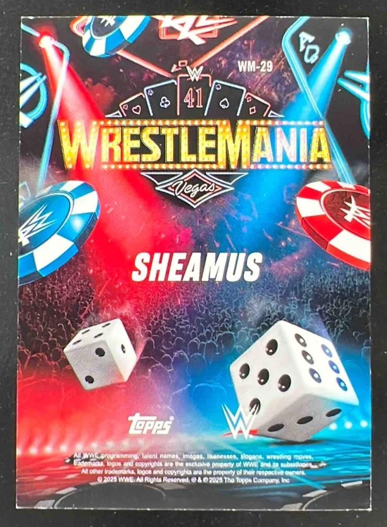 2025 Topps WWE WrestleMania Las Vegas Exclusive Gold #WM29 Sheamus /50 - Image 2