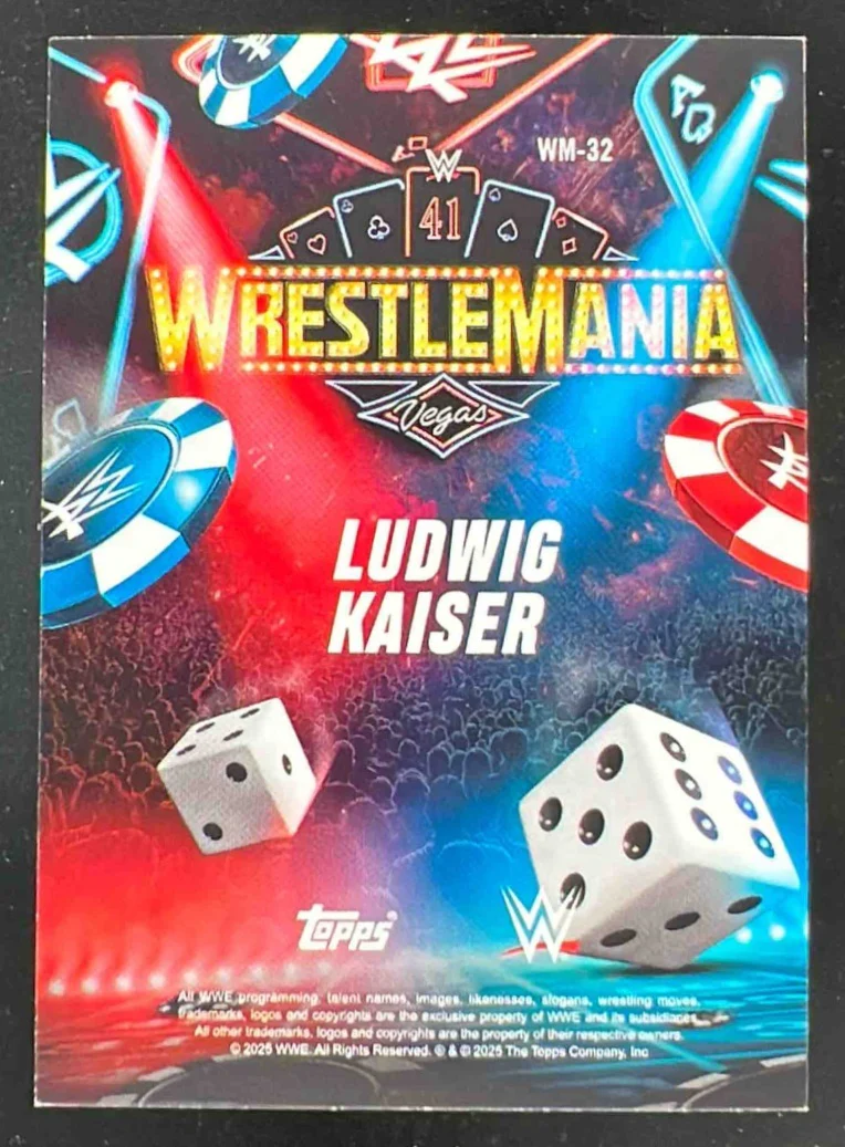 2025 Topps WWE WrestleMania Las Vegas Exclusive Orange #WM32 Ludwig Kaiser /25 - Image 2