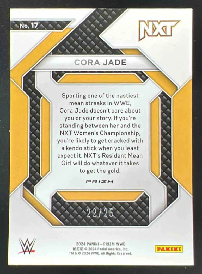 2024 Panini Prizm WWE Emergent Green Pulsar Prizms #17 Cora Jade /25 - Image 2