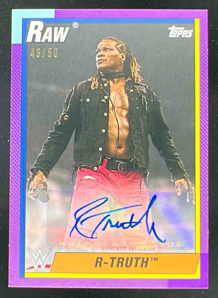 2021 Topps Heritage WWE Autographs Purple #A-RT R-Truth Auto /50