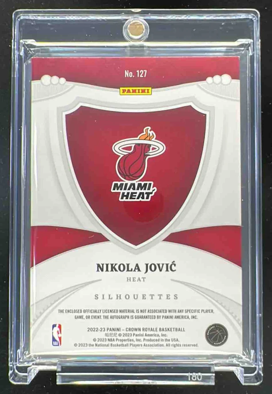 2022 Panini Crown Royale Rookie Silhouettes FOTL #127 Nikola Jovic RC Auto /12 - Image 2