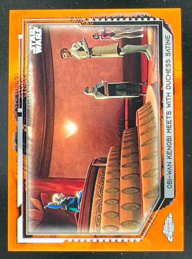 2021 Topps Chrome Star Wars Orange Obi-Wan Kenobi Meets With Duchess Satine /25