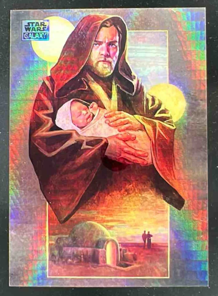 2024 Topps Chrome Star Wars Galaxy Prism Refractor #77 I Will Watch Over Him /75
