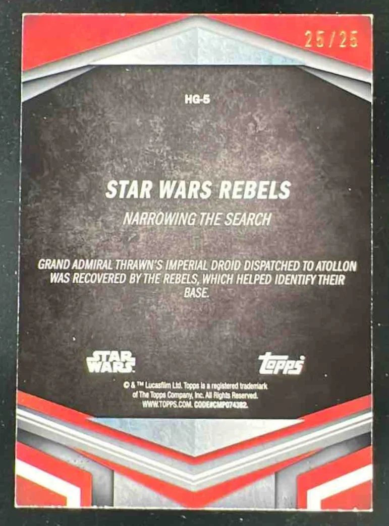 2024 Topps Star Wars Masterwork Grand Admiral Canvas Narrowing The Search /25 - Image 2